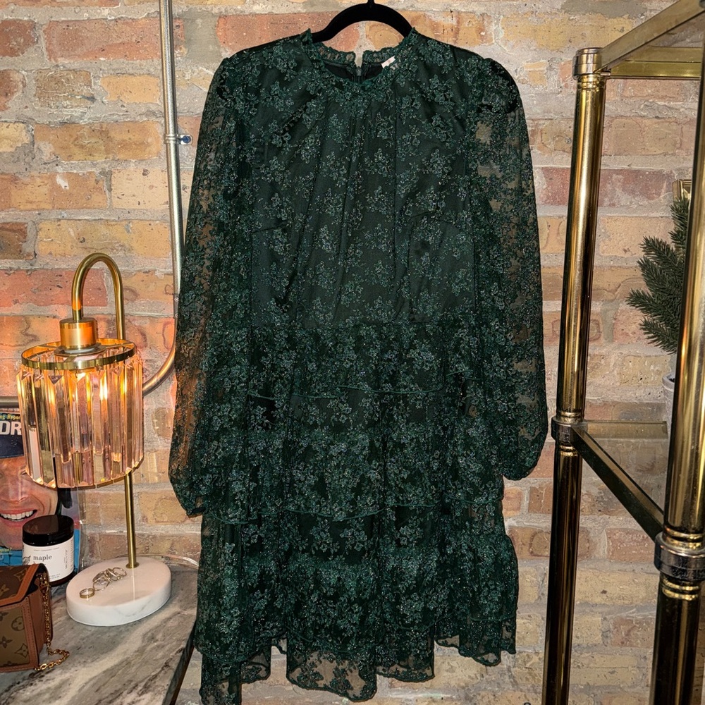 Rachel Parcell Dark Green Lace Dress